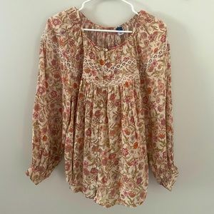 Old Navy Floral Blouse with Lace Detail